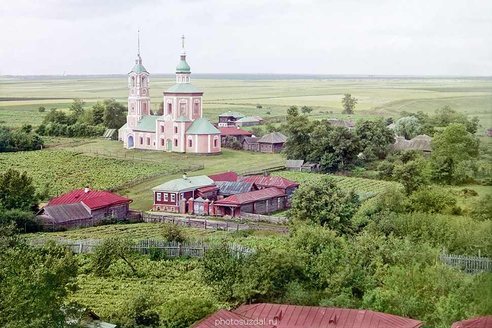 Борисоглебская церковь в Суздале на старой фотографии Прокудина-Горского